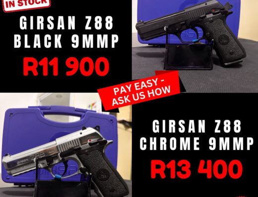 GIRSAN Z88 9mmP 18/18 black and silver @ VOS GUNSHOP 083 965 9505